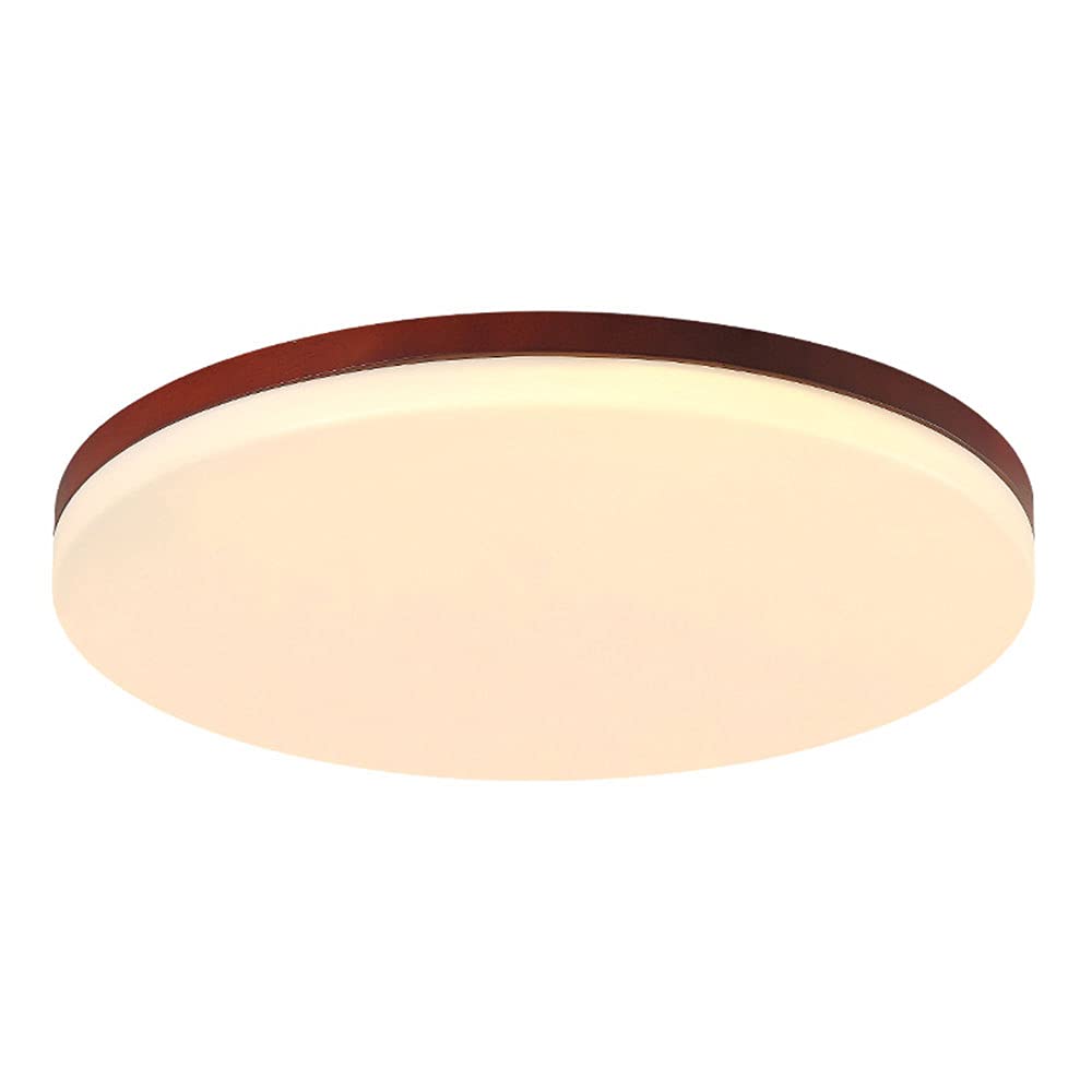 Plafonnier LED moderne rond en bois à 3 couleurs de gradation
