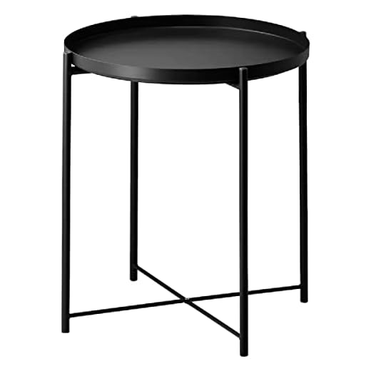 IKEA GLADOM Coffee Table for Living Room, Tray Table, Side Table, Serving Table, (Black - 45x53 cm)