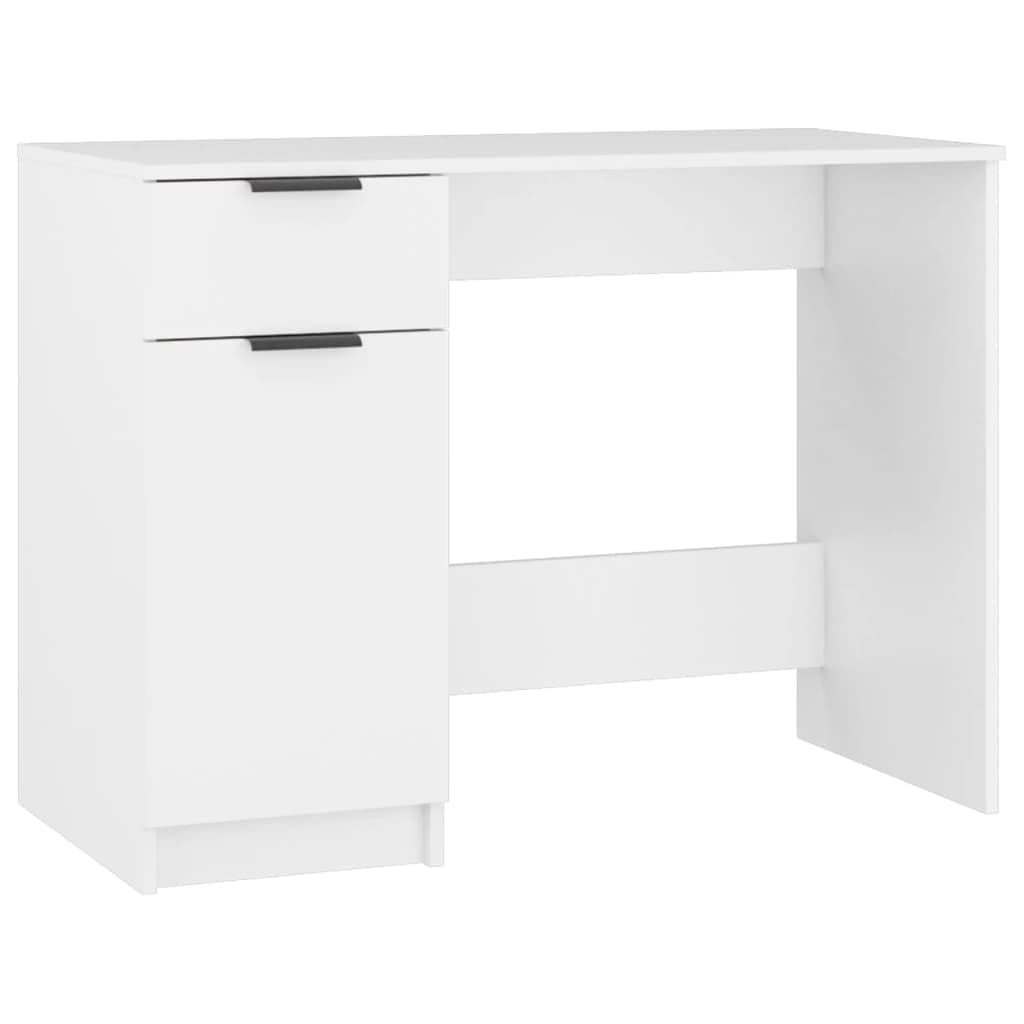 vidaXL Escritorio de Oficina Trabajo Estudio Ordenador Mueble Despacho Cajones Almacenamiento Decorativo Madera Contrachapada Blanco