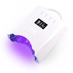 M – NEO Cordless & Rechargeable Nail Curing Lamp 78W with 4 LCD Time Display Timer, Auto Sensor, and Spacious Interior for All Hand Sizes and Nail Lengths (White)
