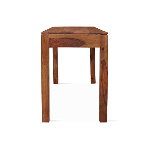 Image of sheesham Study Table Wood Reading Writing Study Table Computer Work Station Desk Drawers Storage for Home Office Students (Brown Walnut Mate Finish) (2 Drawer Study Table)