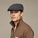 Senker Fashion 2 Pack Newsboy Cap for Men Adjustable Herringbone Tweed Wool Hats Blend Flat Cap Ivy Cabbie Driving Hat Black Brown