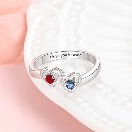 Ydd 10K 14K 18K Gold Birthstone Rings For Women Mothers Rings With 2 Birthstone Ring Custom Engagement Promise Rings For Women Free Engraving #TOP3