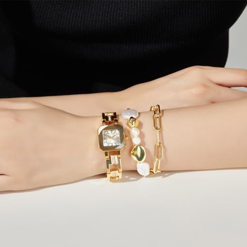 TIME100 Women's Bracelet Watches Ladies Quartz Wrist Watch with Green Dial Bezel with Crystals in Movement Bracelet Strap with Diamonds Waterproof