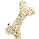 HuggleHounds Plush Bone Dog Toy - Dog Fuzzy Bone Toy, Soft Fleece, Durable Stuffed Dog Toy for Large Breeds, Puppies, Faux Sheepskin - 24" HuggleFleece Bone