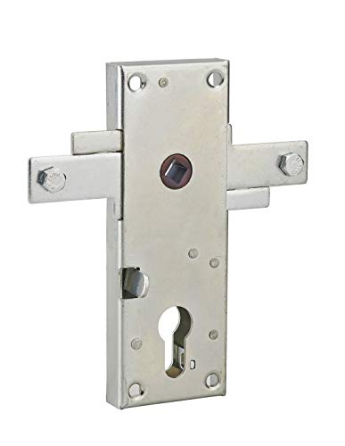 THIRARD - Boitier de Serrure en Applique à Double Entrée à Fouillot pour Garage Basculante - 2 Points Latéraux - Coffre Acier Cambré - 55 x 155 mm - Carré 8 mm -...