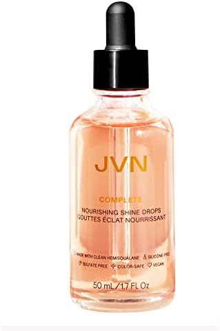JVN Complete Nourishing Shine Drops, Hair Shine Drops for Hydration and Long-Term Hair Health, Styling Oil for All Hair Types, Sulfate Free (1.7 Fl Oz)