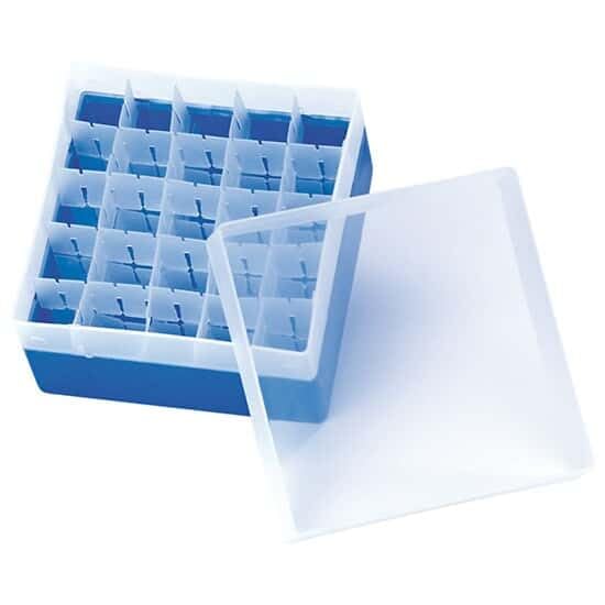 Cole-Parmer Polypropylene Storage Box, Blue, 25 x 5-, 10-, or 20-mL Headspace Vials: Each