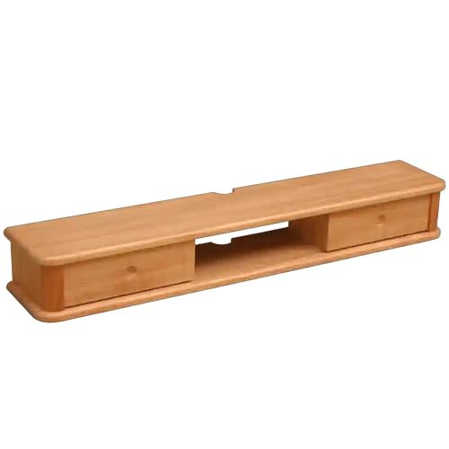 Genérico Soporte de TV Flotante Mueble de TV montado en la Pared con Puertas corredizas de gabinete Izquierda y Derecha Consola de Medios de Entretenimiento Banco de TV de Almacenamiento de 63 '' par