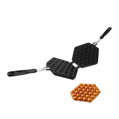HERCHR Waffle Maker Waffle Baking Pan Bakeware Dual Head Bubble Maker Pan 7×8 inch Stove Top Aluminium Non Stick Griddle Ice Cream Roll Crepe Making for Snacks