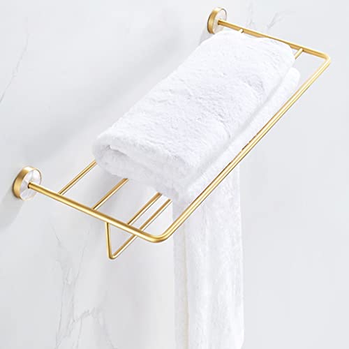 Support de salle de bain pliant doré pour optimiser l'espace des petits WC - 2