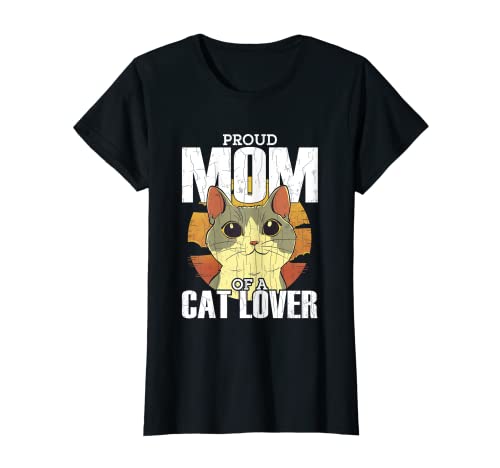 Mujer Animales para mascotas con texto en inglés "Mom Of Cat Lover Cats Owner" Camiseta