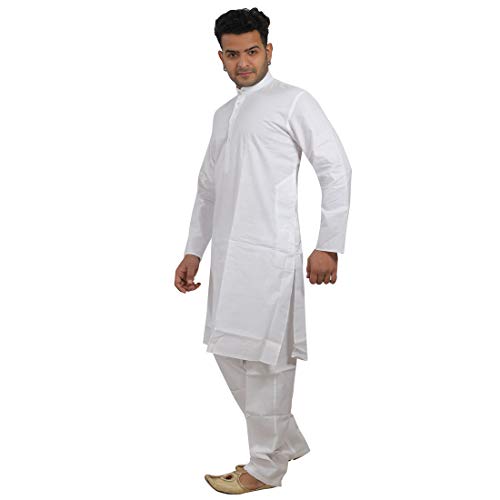 Image of HUZUR Kurta Pyjama For Men's Cotton Casual Wear Long Straight Men's Kurta Set
