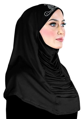 One Piece Amira Hijab Ruched Cascade Lycra Head Scarf