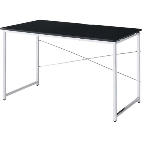Acme Tennos Writing Desk in Black & Chrome Finish