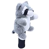 Fahrercover, lustige Golfkopfabdeckungen, niedliche Waschbär Plüsch Golf Club Head Covers Soft Driver Headcover für Männer Frauen