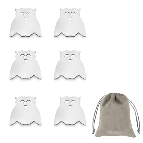 CAIRIAC Owl Tablecloth Weights for Outdoor Tables, Magnetic Weights for Outdoor, Curtains, Shower Curtains, Flags, 6 Pack Heavy Table Weights for Wind, Drapery Weights Magnetic (Stainless Steel)