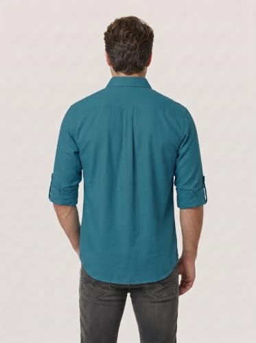 Image of Men's Firozi Double Flap Pocket | Regular Fit S Size | Solid Spread Collar | Versatile Everyday Office Wear Comfortable |Stylish Design | Shirt