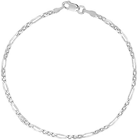 925 Sterling Silver Anklets For Women, Ankle Bracelets for Women, Basic Chain Link Anklets For Women, Rope Chain, Curb Chain, Figaro Chain