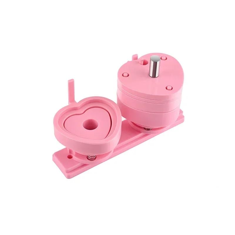 Molde de Insignia en Forma de corazón Rosa Verde de 57 mm for máquina for Hacer Botones de Insignia de Estilo Deslizante(Pink)