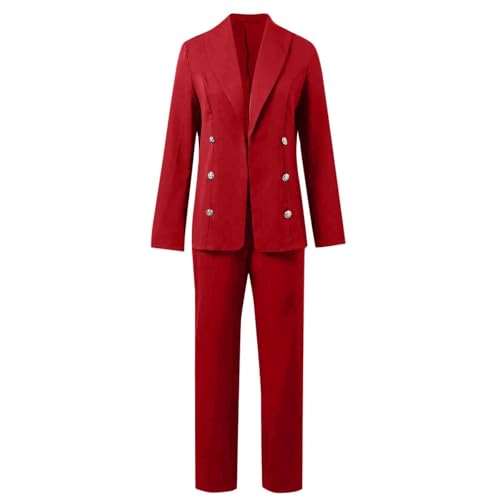 2 Piece Sets for Women Pants Suits Dressy Business Casual Outfits Straight Leg Pant Professional Blazers Work Office4