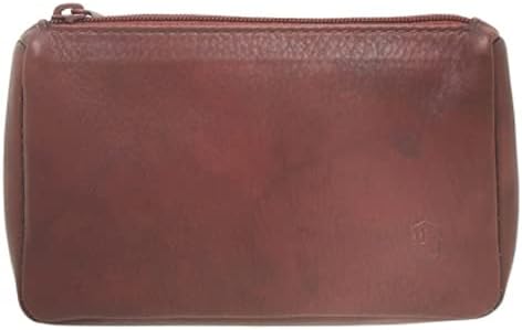Mitchell Thomas Antique Brown Leather Pipe Tobacco Pouch with Zipper - 9308