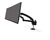 Ergotech Dual Freedom Arm, Includes Two Aluminum Articulating Arms,8.4-17.8 lbs. Weight Capacity per Arm, Suitable for Monitors up to 27'', VESA Compatible 75×75, 100×100,(FDM-PC-G02) -Dual,Metal Gray