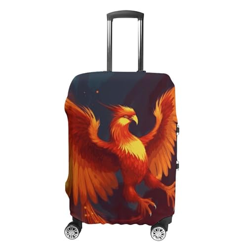 Orange Red Phoenix Luggage Cover, Washable Elastic Suitcase Cover Protector Fit 18-32 Inch Luggage
