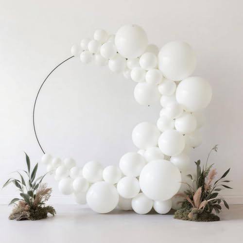 White Latex Balloons Arch Kit Garland Different Sizes 18 12 10 5 Inch 140PCS Balloon Kit for Birthday Baby Shower Party Wedding Graduation Decoration