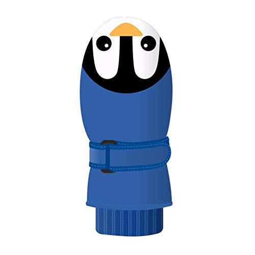Guantes De Nieve para Niños Guantes De Esquí De Invierno Térmicos Cálidos A Prueba De Viento Impermeable ParaTrineo Esquí Puños Ajustables (Azul) Cover