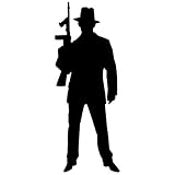 Ranger Products Gangster Tommy Gun Silhouette Car Window Decal Sticker (White Color Decal) - Die Cut Decal Bumper Sticker for Windows, Cars, Trucks, Laptops, Etc.