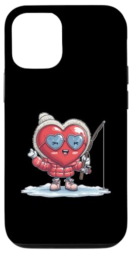 Ice Fishing Heart Fisher Valentine's Day Sunglasses Case for iPhone 12/12 Pro