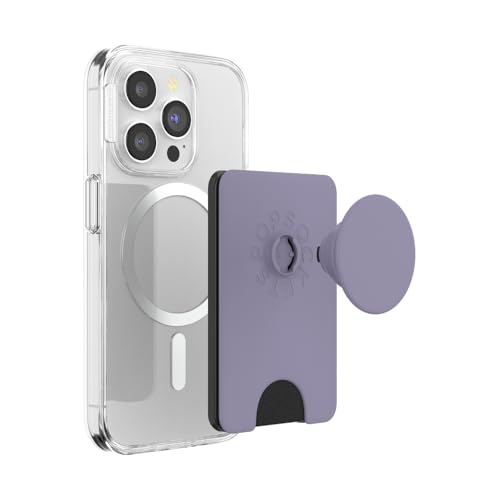 Image of PopSockets Phone Wallet for MagSafe, Phone Card Holder with Grip, Purple - Dusk
