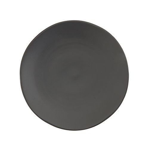 Fortessa Vitraluxe Dinnerware Heirloom Matte Finish Show Plate 12-Inch, Charcoal, Set of 4