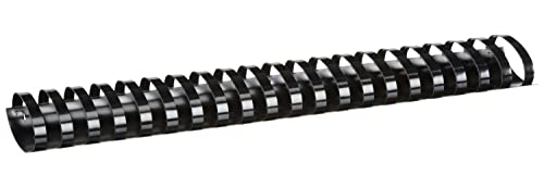 Fellowes Binderücken für Plastikbindung, 51 mm Durchmesser, 21 Ringe, für A4 Dokumente, schwarz, Packung mit 50 Stück