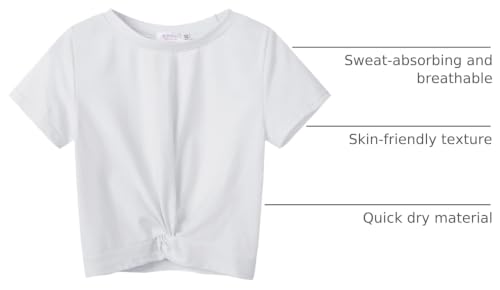 Image of Arshiner Girls Casual Tie Dye Short-Sleeve T-Shirt Cute Print Summer Blouse for Girls Twist Front Tunic Tee Tops