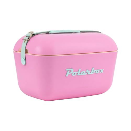 Polarbox Retro Beach Cooler Vintage Picnic Lunch Box Bag Portable Cooler Travel Camping Hiking 90s Style Ice Chest Extra Large Lightweight for Cans Beers & Seltzer Drinks 12L (Hot Pink) by Polarbox - Used condition - US$55.30