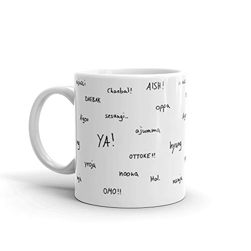 Kdrama Vocabulary Mug 11 Oz White Ceramic