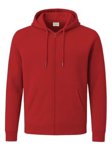 Image of ADRO Mens Cotton Solid Zipper Hoodie Sweatshirts
