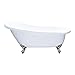 Cambridge Plumbing AST67-NH-BN Acrylic Slipper Bathtub 67" X 28" with No Faucet Drillings and Brushed Nickel Feet