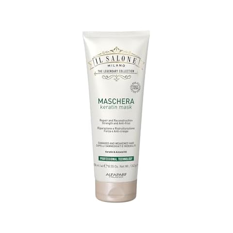 Il Salone Milano Professional Keratin Hair Mask - Damaged Hair Treatment with Almond Oil + Vitamin E to Repair, Nourish and Strengthen Hair Fibers - Premium Quality (8.55 oz / 250 ml) Cover