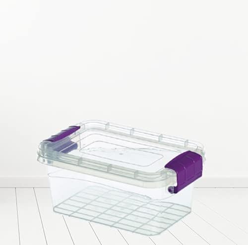 Plastic Storage Box Boxes Lid Food Container Home Office Box Lockable Stackable (10l)