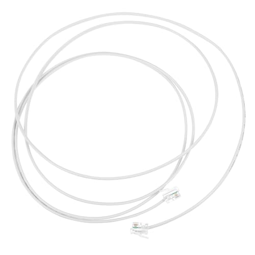Cable telefónico plano Mipcase de cobre RJ11 de 2 núcleos blanco para fax