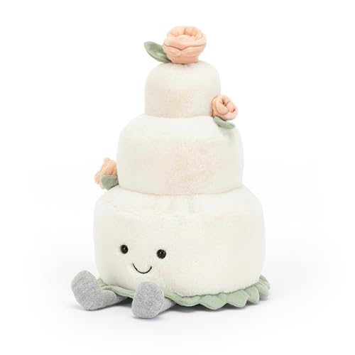 Jellycat Amuseables Wedding Cake Stuffed Toy, 12 inches - Dessert Plush - Engagement & Wedding Gift - Image 4