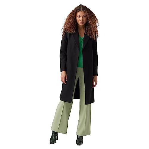 VERO MODA Vmfortuneaya Ss23 Noos-Abrigo Largo Chaqueta, Negro/Detalle: sólido, M para Mujer