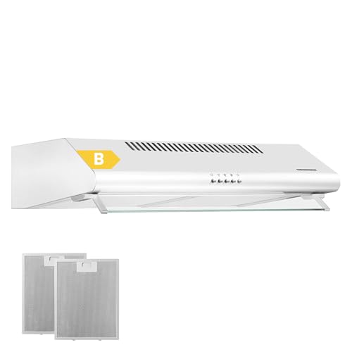 HEINNER CH-400-PARENT 60 cm Stainless Steel Undercabinet Vent Hood – 326.4 m³/h Extraction, 2x60W Motor, LED Light, Dual Aluminium Filters, 3-Speed Control, 5 Year Warranty (White)