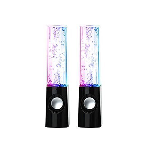 SOLUSTRE Haut-parleur LED multicolore avec fontaine de danse, lumière de fontaine, pour tablette, ordinateur portable, PC, haut-parleur stéréo USB 3,5 mm audio