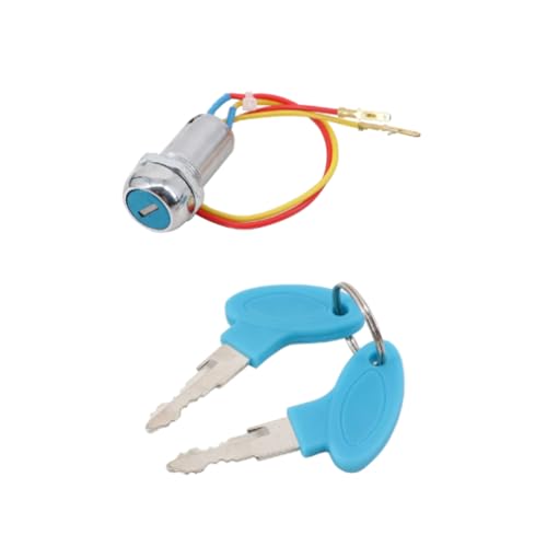 Xiciki - Interruptor de encendido con 2 cables, interruptor de encendido con 2 llaves, bloqueo de interruptor de llave universal para moto scooter, AVT, bicicletas plegables