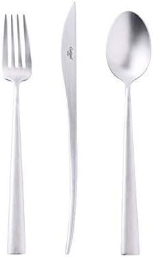 CutipolDuna Matte silver Series Home Dinner Flatware Cutlery Set of 3 Pcs, Spoon, Fork, Knife, Cutlery