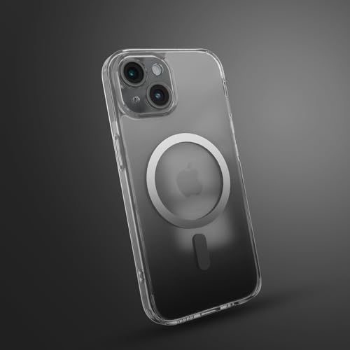 Image of Vaku Luxos Thermoplastic Polyurethane Back Cover Case For iPhone 15 Plus Scratch Resistant Slim Fit Protective Design Military-Grade Protection Compatible With Mag-Safe Wireless Charging-Grey